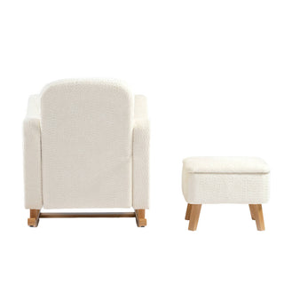 Soother Nursing Chair and Footstool Off White Boucle product image 4