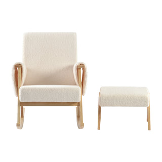 Storyteller Nursing Chair and Footstool Off White Ted lifestyle image